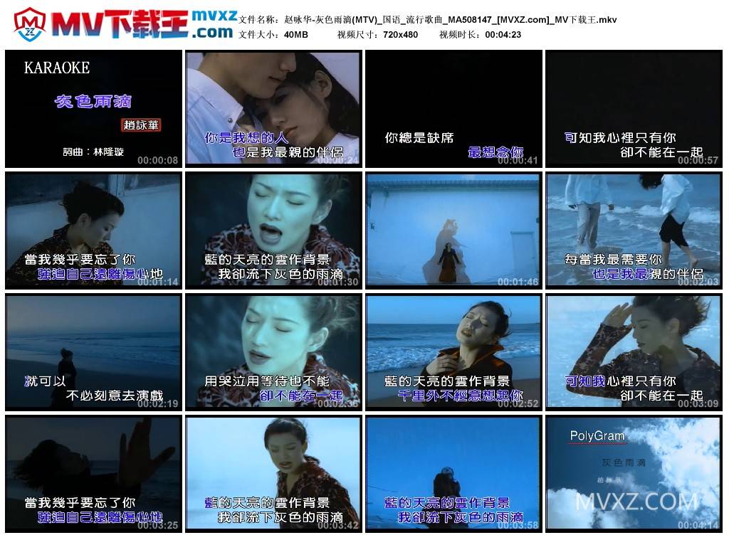 赵咏华-灰色雨滴(MTV)_国语_流行歌曲_MA508147